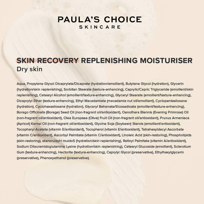 Paula's Choice Skin Recovery Krem Nawilżający - Bogaty & Łagodzący Krem Noc Odżywienie dla Miękki, Gładki i Promienny Skory - z Przeciwutleniacze - Skóra Sucha i Bardzo Sucha & Skóra Wrażliwa - 60 ml