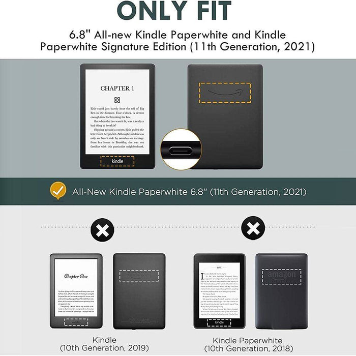 Etui na czytniki ebooków etui na 6,8 cala inteligentny pokrowiec skóra PU do Kindle Paperwhite 5 11Th generacji 2021-klasyczny prosty czysty kolor budzenia/sen ochronny powłoka folio skórzany czytnik e-booków, Da