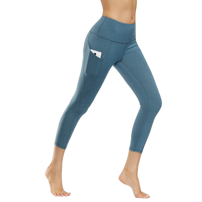 WateLves damskie spodnie do jogi spodnie z wysokim stanem pasek kieszenie kontrola brzucha do biegania ćwiczenia jogi
