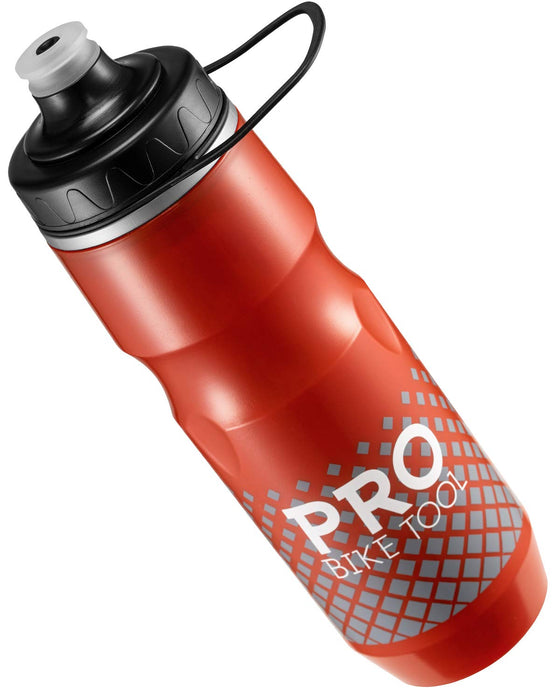 PRO BIKE TOOL Izolowana butelka na wodę na rower, 680 ml, 24 uncje – sportowa pętla do przenoszenia, do wszystkich aktywności fizycznych i jazdy na rowerze, utrzymuje napoje zimne, dłuższe – miękki silikonowy ustnik – zawór szybkiego przepływu – łatwe wyc
