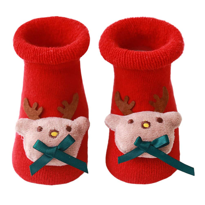 Holibanna Świąteczne skarpetki dla dzieci antypoślizgowe silikonowe skarpetki rozmyte zimowe bawełniane skarpetki grube ciepłe kapcie skarpetki skarpetki frotte dla dzieci chłopców dziewcząt niemowlęta malucha noworodka święta impreza