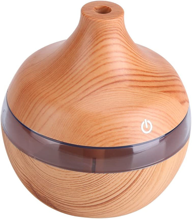 03 Wood Grain 300 ml dyfuzor oleju, nawilżacz zapachowy, dotykowy nawilżacz LED Whisper-Quiet nawilżacz powietrza oczyszczacz powietrza, do domu do biura