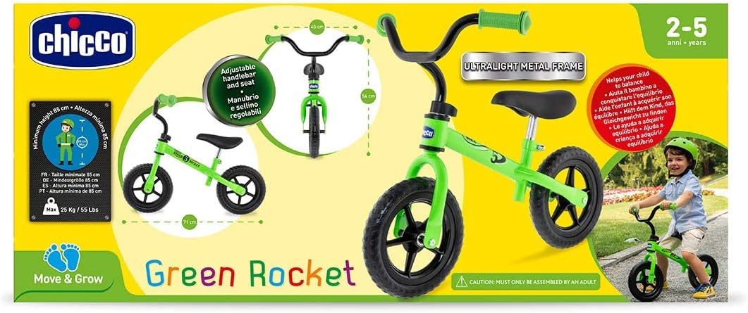 Chicco Pierwszy rower – rower bez pedałów dla dzieci w wieku od 3 do 5 lat, z regulowanym siodełkiem, 25 kg