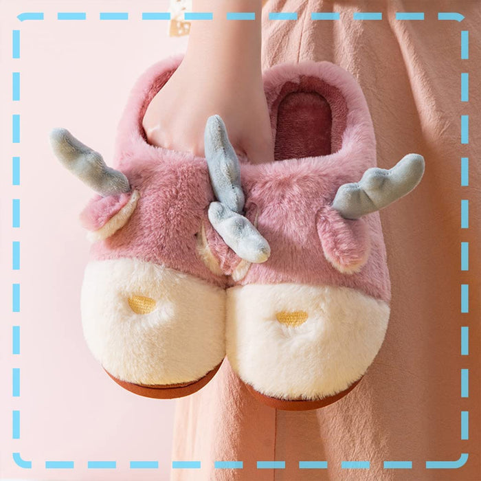 Kapcie Damskie Zimowe Puszyste śliczne Ciepłe Kapcie świąteczne Unisex MięKkie Kapcie z Pianki Memory Wygodne Wsuwane Pluszowe Buty Domowe Kapcie świą(Size:35-36 EU=5-6 US=3-4 UK,Color:Purpurowy)