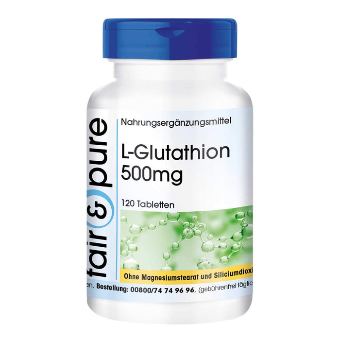 L-Glutation 500mg - zredukowany - wysoko dozowany - wegański - bez stearynianu magnezu - 120 tabletek L-Glutathione