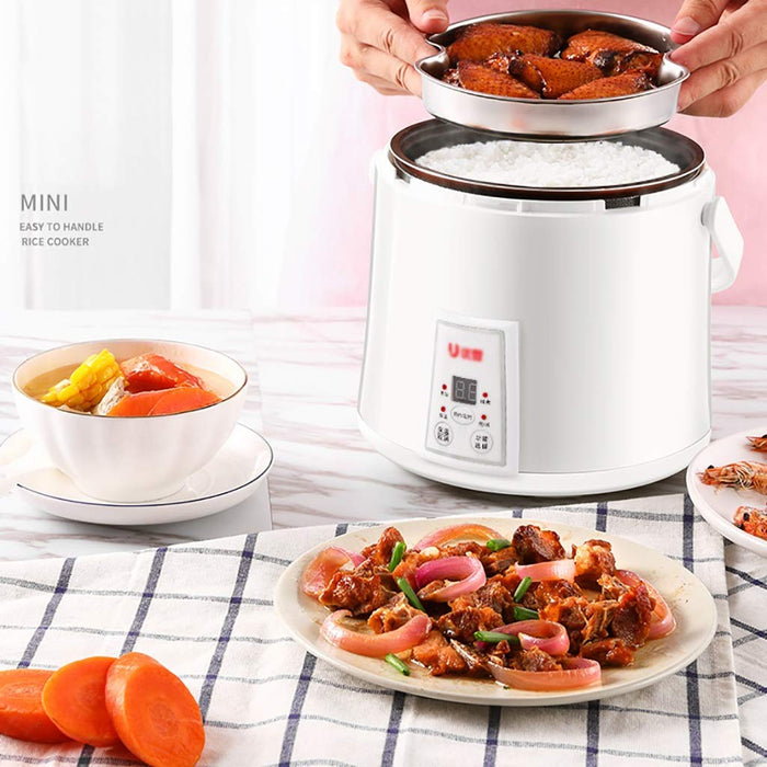 kuchenka elektryczna Rice Cooker (1.6liters / 300W / 220V) Dom Inteligentny izolacji Wielofunkcyjny Jakość Wewnętrzna Pot Łyżka Parowar i miarki Mini Akademik Małe AGD może pomieścić do 3 P