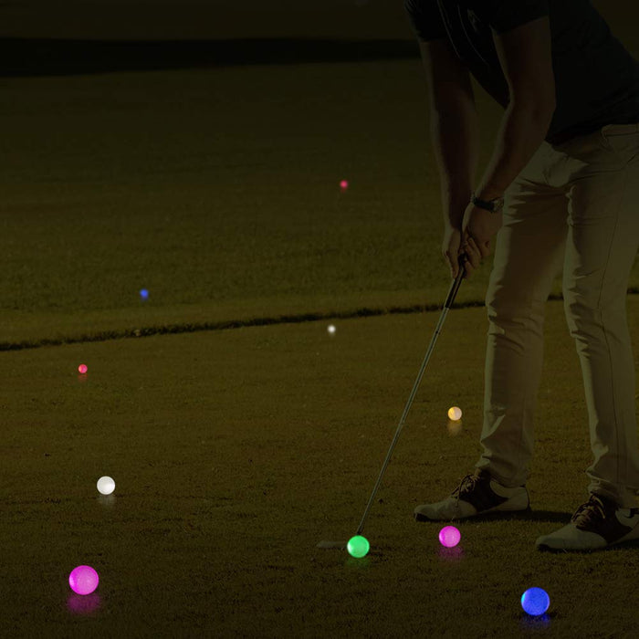 THIODOON Piłki golfowe LED kolorowe Light Up piłki golfowe świecą w ciemności, świecące w nocy, idealne do nocnego treningu i długich tras golfowych, różowe, czerwone, niebieskie, zielone, żółte, białe