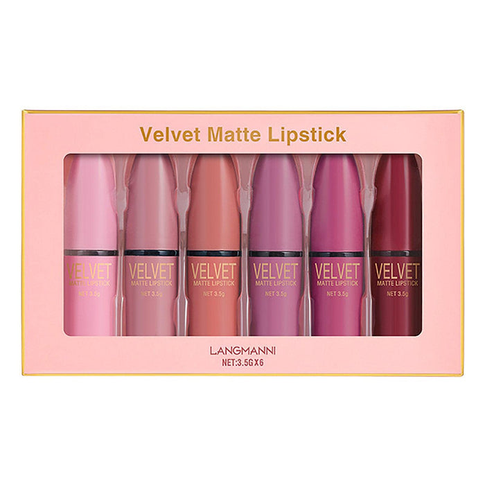 sympuk Ma-tte błyszczyk do ust, 6 kolorów, antyadhezyjny zestaw do makijażu, trwały, wodoszczelny, płynny zestaw szminek do ust, kosmetyk do ust, nie blaknie, wodoodporny, trwały