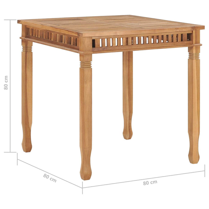 Tidyard Ogrodowy stół do jadalni, stół balkonowy, stół do ogródka piwnego, stół bistro, meble ogrodowe, stół na taras, na balkon, do ogrodu, 80 x 80 x 80 cm, lite drewno tekowe