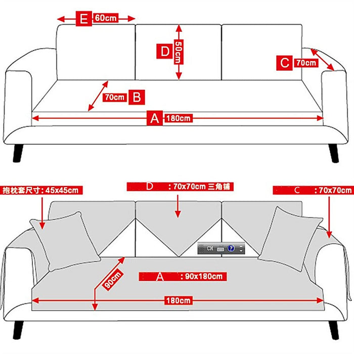 Chińska solidna kanapa Ręcznik do salonu Klasyczna niebieska sofa obejmuje prostotę Chenille Couch Okładka Pokrywa sofa kanapy kanapy (Color : Veemi 03, Specification : 70x240cm 1pc)