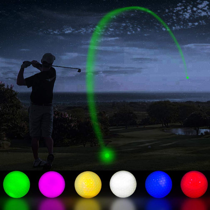 THIODOON Piłki golfowe LED kolorowe Light Up piłki golfowe świecą w ciemności, świecące w nocy, idealne do nocnego treningu i długich tras golfowych, różowe, czerwone, niebieskie, zielone, żółte, białe