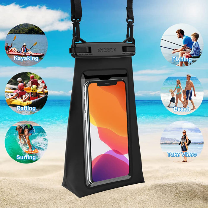Pływające wodoszczelne etui na telefon komórkowy 6,9 cala [1 sztuka], pływające etui na telefon komórkowy z paskiem do zawieszenia do iPhone 13 Pro Max, Samsung Huawei LG, wodoszczelne etui na telefon komórkowy z ulepszoną konstrukcją blokady