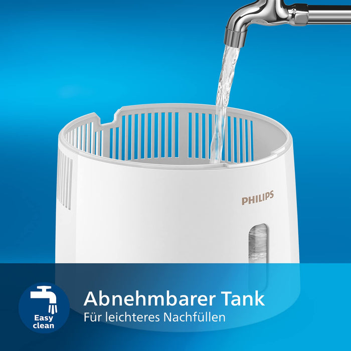 Philips Seria 3000 Nawilżacz Powietrza - Nawilżacz Pomieszczenia do 45 m², Technologia NanoCloud, 3 Prędkości, Tryb Snu, Zbiornik 3l (HU3916/10)