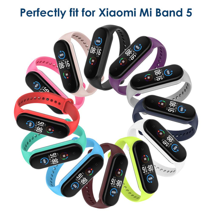 Simpeak [12 sztuk] Silikonowe paski zastępcze kompatybilne z Xiaomi Mi Band 7/ Mi Band 6/ Mi Band 5 opaska, pasek na nadgarstek akcesoria zamienne do Xiaomi Band 5 /6/ 7, 12 kolorów