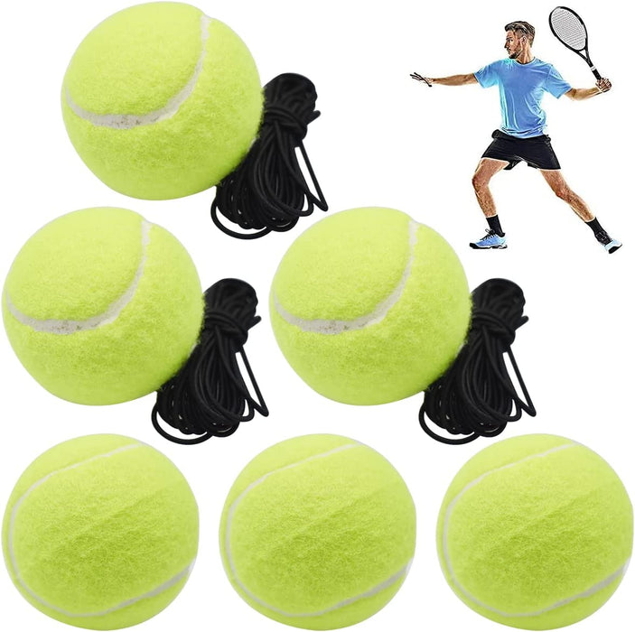 Chenkee piłka tenisowa, 6 sztuk, gumowa piłka tenisowa, trenażer tenisowy, narzędzie do treningu piłki tenisowej, ze sznurkiem, piłka tenisowa, piłka tenisowa, do ćwiczeń trenerów tenisowych