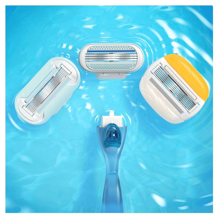 Gillette Venus Smooth damska golarka z paskami nawilżającymi i aloesem dla ochrony skóry, golarka damska + 2 ostrza do golenia