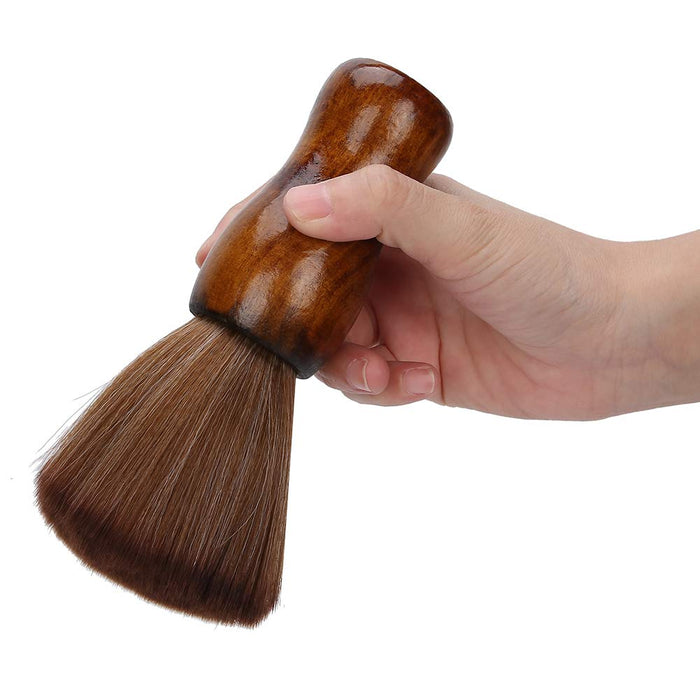 Barber Neck Duster Brush, profesjonalna szczotka do czyszczenia Barber, miękka szczotka do strzyżenia włosów, z drewnianym uchwytem do salonu fryzjerskiego i użytku domowego