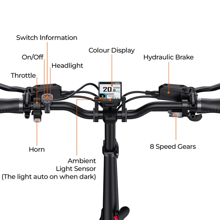 ENGWE Składany rower elektryczny dla dorosłych, 20 x 4,0 cala, elektryczny rower MTB, akumulator 48 V/16Ah, zasięg 50-120km, 8 prędkości Ebike Engine Pro