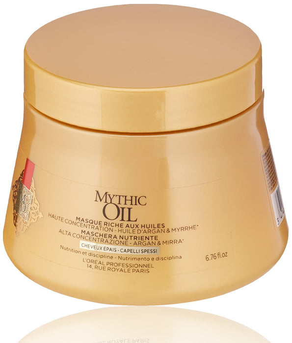 L'Oréal Professionnel Paris Mythic Oil Maska Maska do włosów, pielęgnacja włosów wzbogacona olejem, intensywnie odżywia zniszczone i suche włosy, 200 ml