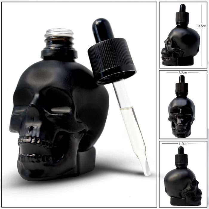 Czarny olejek do brody z trupią czaszką, edycja limitowana | Bay Rum | 60 ml | naturalny i organiczny