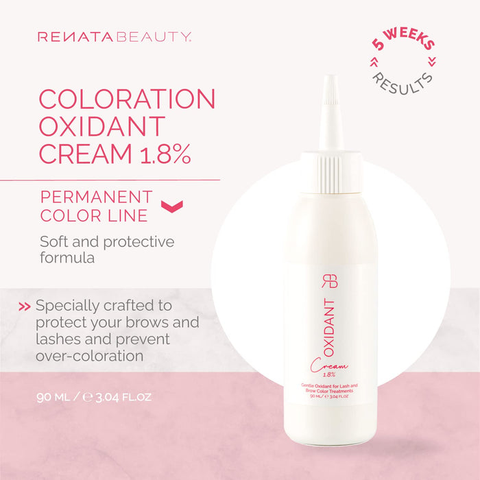 Renata Beauty krem utleniający, profesjonalny, 1,8% płyn do kremu, utleniający do barwienia brwi, rzęs i po laminowaniu, 90 ml