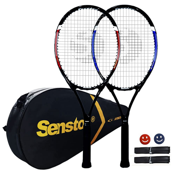 Senston Rakieta tenisowa – 68 cm 2 graczy rakieta tenisowa profesjonalna rakieta tenisowa, dobra przyczepność do kontroli, mostek z pokrywą, uchwyt tenisa, amortyzacja wibracyjna