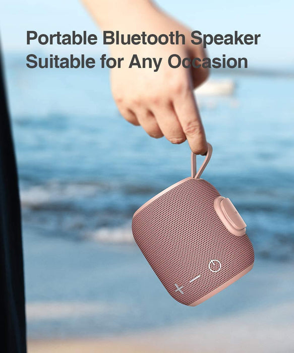 Głośnik Bluetooth, przenośny głośnik Bluetooth, mini Bluetooth 5.0 podwójne parowanie głośnik bezprzewodowy, dźwięk przestrzenny 360 HD i bogaty bas, wodoodporny IPX7 do podróży, basenu i zewnętrznego głośnika prysznicowego (różowy)