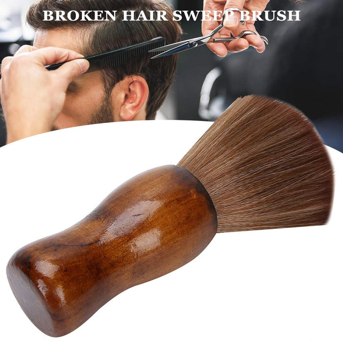 Barber Neck Duster Brush, profesjonalna szczotka do czyszczenia Barber, miękka szczotka do strzyżenia włosów, z drewnianym uchwytem do salonu fryzjerskiego i użytku domowego