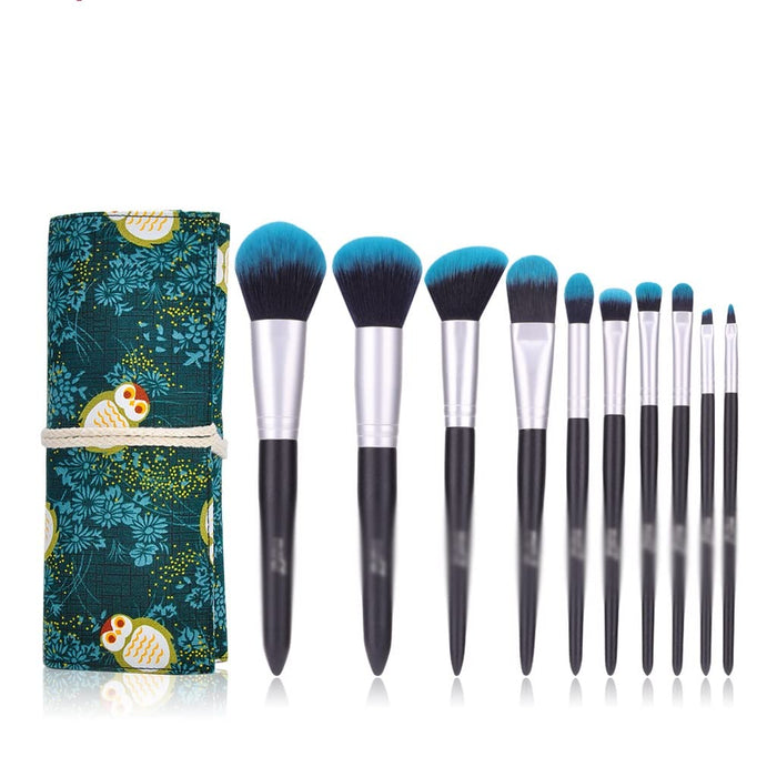 LZQDM 1. 0 szt. zestaw pędzli do makijażu podkładu, różu, cieni do powiek, pędzle do makijażu, pędzle syntetyczne, narzędzia kosmetyczne, (kolor: A, rozmiar: 10 szt.)