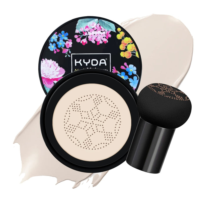 Freeor Mushroom Head Pędzel i Air Cushion Foundation, korektor, Nude Make-up, nawilżający, płynny podkład CC, równomierne kolory skóry, podkład do makijażu - kość słoniowa