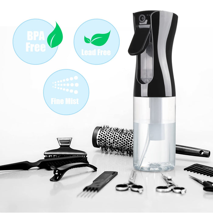 Creamify Butelki z rozpylaczem do wody (200 ml) butelka z rozpylaczem do włosów, ciągła, drobna mgiełka do stylizacji włosów, czyszczenia, ogrodnictwa, domu