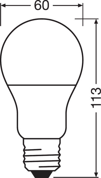 OSRAM Lampa LED | Trzonek: E27 | Ciepły biały | 2700 K | 8,50 W | matowe | LED BASE CLASSIC A [Klasa efektywności energetycznej A+]
