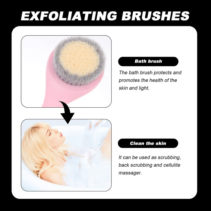 HEALLILY Do Kąpieli Szczotka Do Ciała Z Miękkie Włosie Długa Rączka Prysznicowa Szczotka Do Powrót Scrubber Delikatny Peeling Dla Mokro I Sucho Szczotkowania (Różowy)
