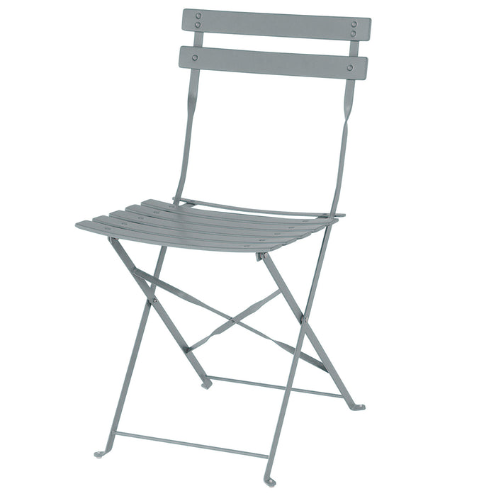 Metalowy zestaw mebli balkonowych szary 2 krzesła stolik ogród taras Fiori