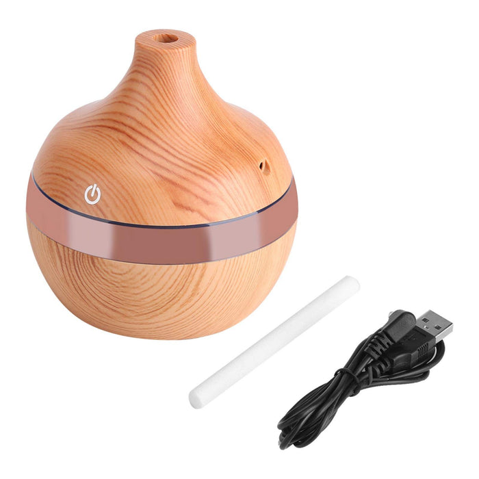 03 Wood Grain 300 ml dyfuzor oleju, nawilżacz zapachowy, dotykowy nawilżacz LED Whisper-Quiet nawilżacz powietrza oczyszczacz powietrza, do domu do biura