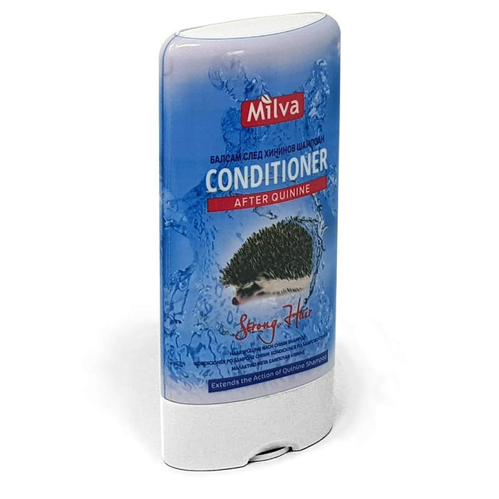 Silny klimatyzator do włosów przedłuża akcję szamponu Milva Chinin 200 ml.