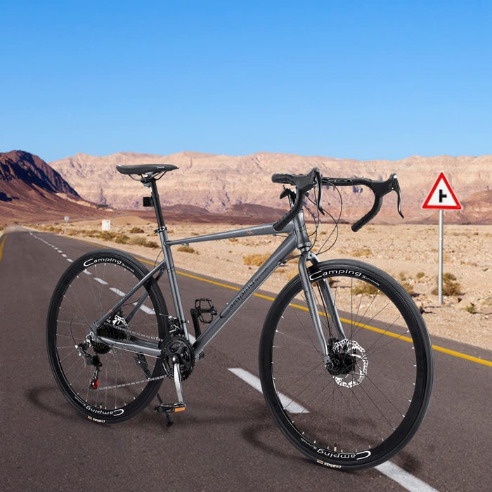 Rower szosowy rama ze stopu aluminium, 21-biegowy podwójny hamulec tarczowy 700C rower kołowy.