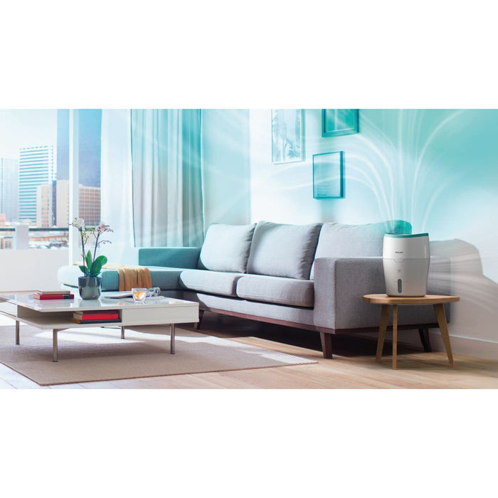 Philips Seria 2000 Nawilżacz Powietrza - Nawilżacz Pomieszczenia do 44 m², Technologia NanoCloud, 2 Prędkości, Tryb Snu, Zbiornik 4l (HU4816/10)