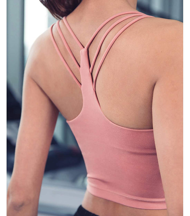 Top treningowy Racerback bezszwowy top na siłownię joga topy sportowe biustonosze kompresyjny biustonosz dla kobiet