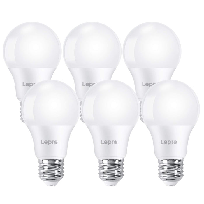Lepro żarówka LED E27, 8,5 W, zamiennik żarówki halogenowej 60 W, 2700 K ciepła biel, żarówka LED A60, 220-240 V AC, kąt świecenia 200°, lampa energooszczędna, 6 sztuk