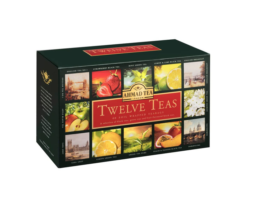 Ahmad Tea Twelve Teas Selection, 12 różnych rodzajów herbaty, 60 torebek herbaty czarnej i zielonej, 120 g