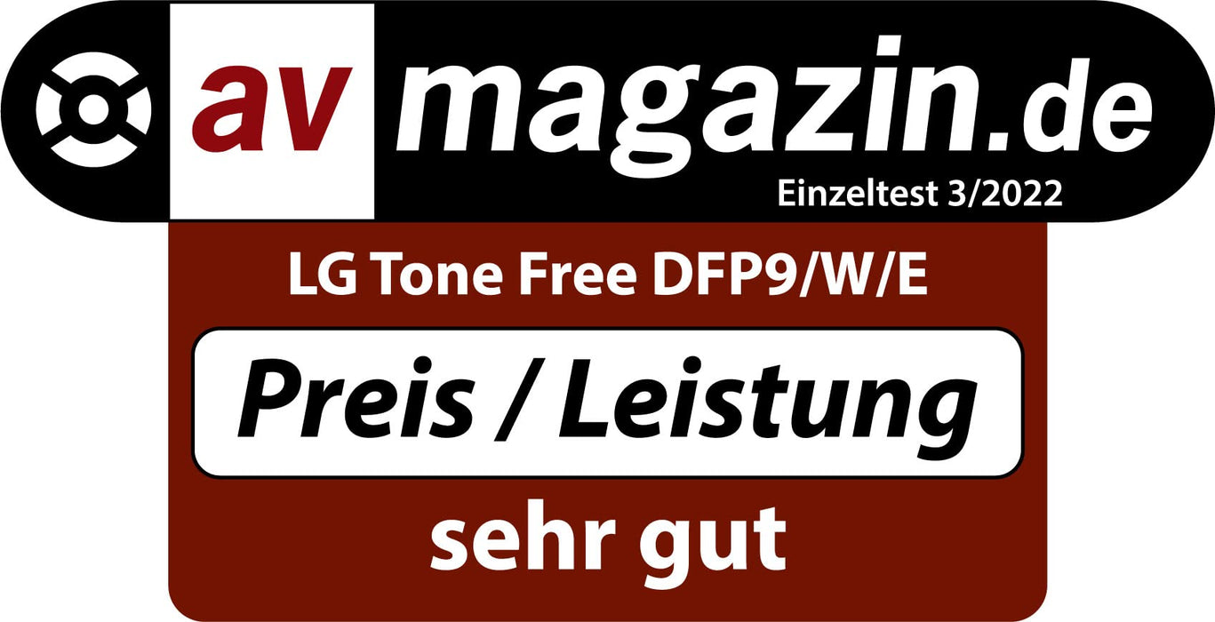LG TONE Free DFP9 słuchawki douszne Bluetooth z MERIDIAN-Sound i aktywną redukcją szumów (ANC), kompatybilne z Siri i Google Assistant, TONE-DFP9E.CDEULLK złote