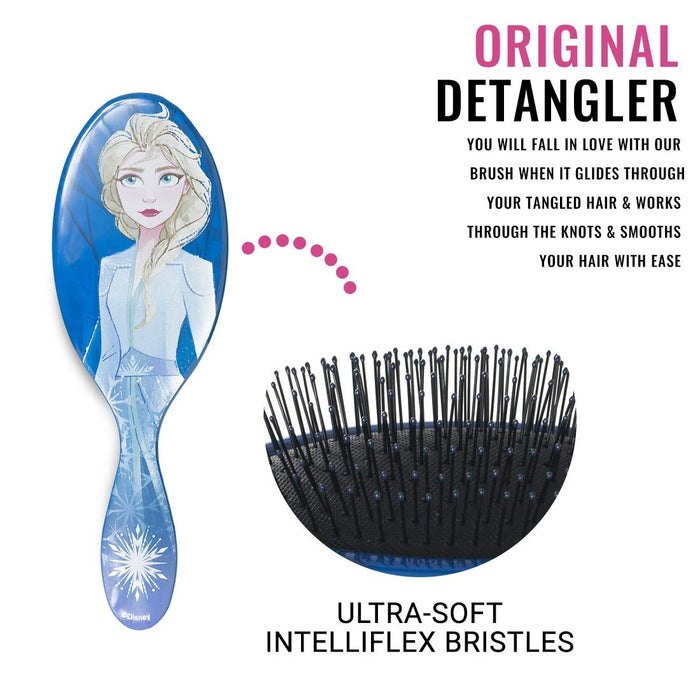 Elsa szczotka do czyszczenia na mokro oryginalna detangler, mocne i zdrowe włosy | delikatnie rozluźnia się bardzo miękkie włosie | Shine Enhancer | kolekcja Disney Frozen 2 - Elsa