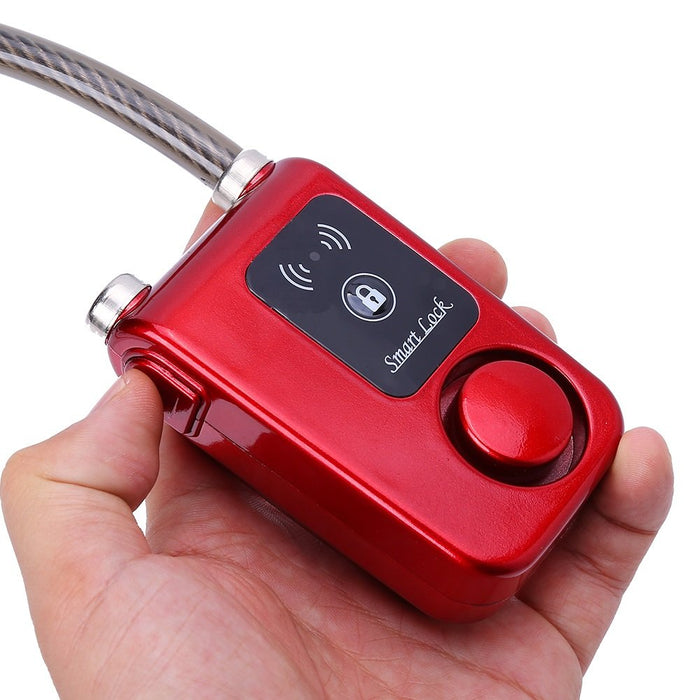 Inteligentne zapięcie rowerowe Bluetooth do roweru, zabezpieczenie przed kradzieżą, 110 dB, alarm wodoszczelny, blokada do smartfonów z systemem iOS i Android (kolor czerwony)