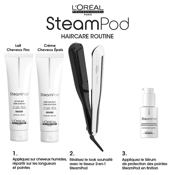 L'Oréal Paris Steampo 3.0 Prostownica do Włosów, Biały/Czarny, 43.9 x 14.3 x 7 cm