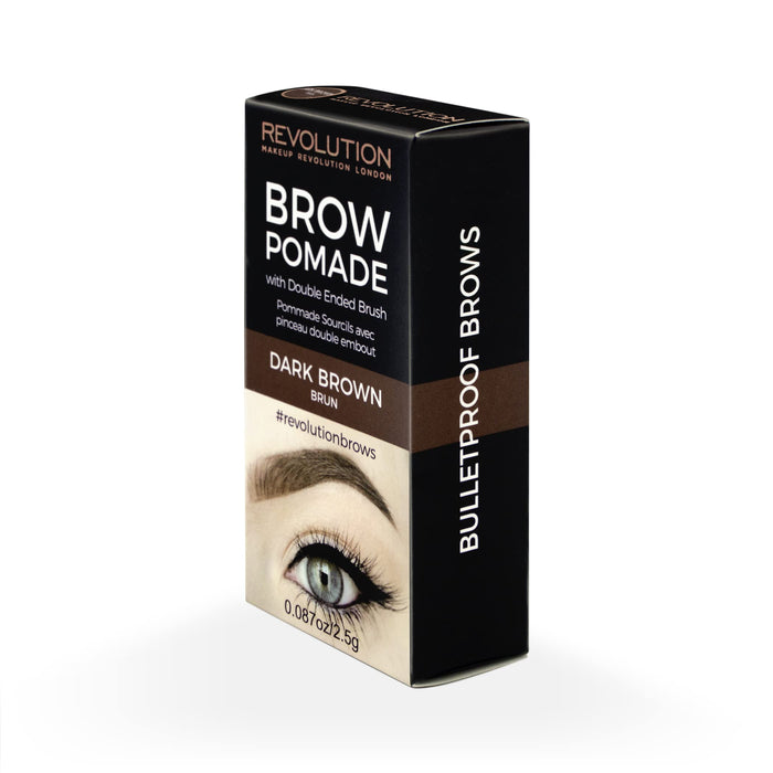 Makeup Revolution, Pomada do brwi, ciemny brąz, 2,5 g