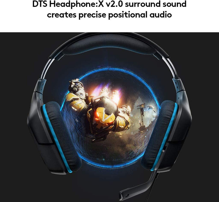 Logitech G432 Gaming Headset Leatherette Zestaw Słuchawkowy Do Gier, 7.1 Surround Sound, Skórzana Poduszka Uszna, Pc/Mac/Ps4/Xbox One/Nintendo Switch/Tablet/Smartphone - Czarny,981-000770