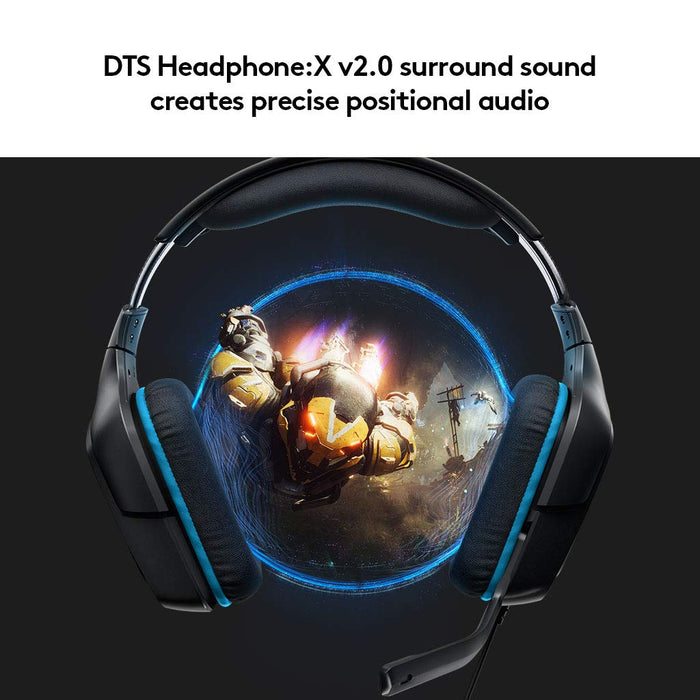 Logitech G432 Gaming Headset Leatherette Zestaw Słuchawkowy Do Gier, 7.1 Surround Sound, Skórzana Poduszka Uszna, Pc/Mac/Ps4/Xbox One/Nintendo Switch/Tablet/Smartphone - Czarny,981-000770