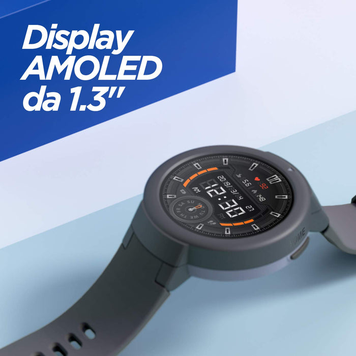 Amazfit Smartwatch Verge Lite Fitness zegarek z 20-dniowym czasem pracy baterii, GPS, AMOLED, monitorowanie tętna, sportowy zegarek do monitorowania zdrowia