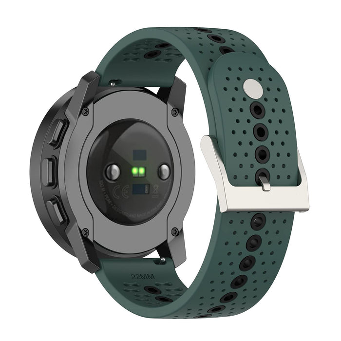 Chofit Paski kompatybilne z zegarkiem Suunto 9 Peak, miękki silikonowy sportowy zamiennik paska 22 mm, pasek z kolorowymi otworami, akcesoria do smartwatchy Suunto 9 Peak